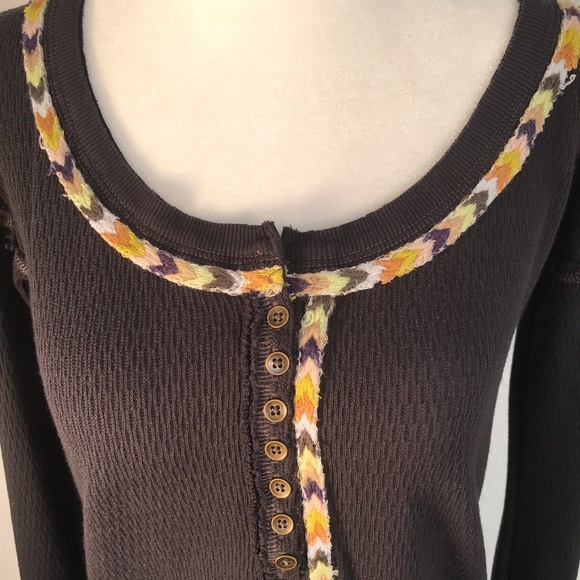 Free People black Rainbow thermal top - Picture 6 of 8